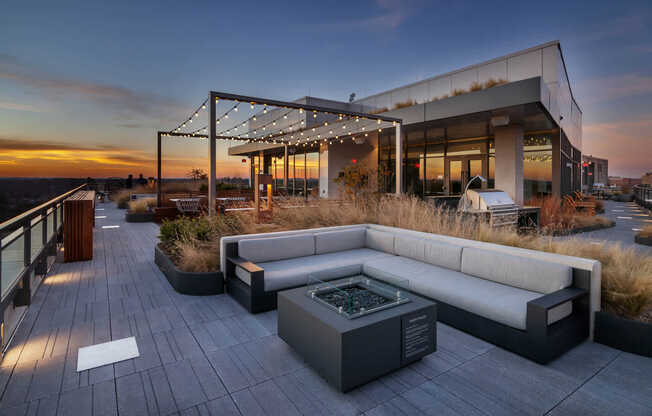 Rooftop Lounge with Fireplace