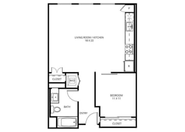 1 bed, 1 bath, 705 sqft, $2,376