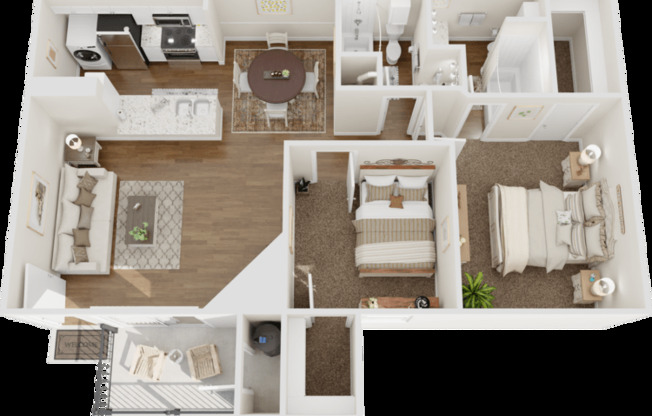 2 beds, 2 baths, 890 sqft, $1,760