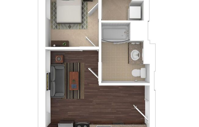 1 bed, 1 bath, 514 sqft, $2,195, Unit O-0109