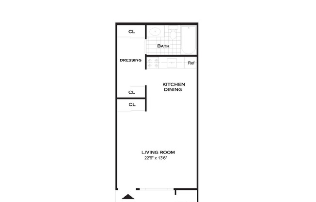 Studio, 1 bath, 392 sqft, $1,989