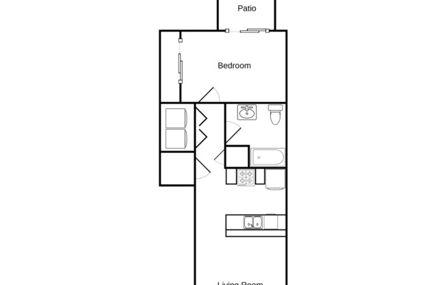 1 bed, 1 bath, 701 sqft, $995