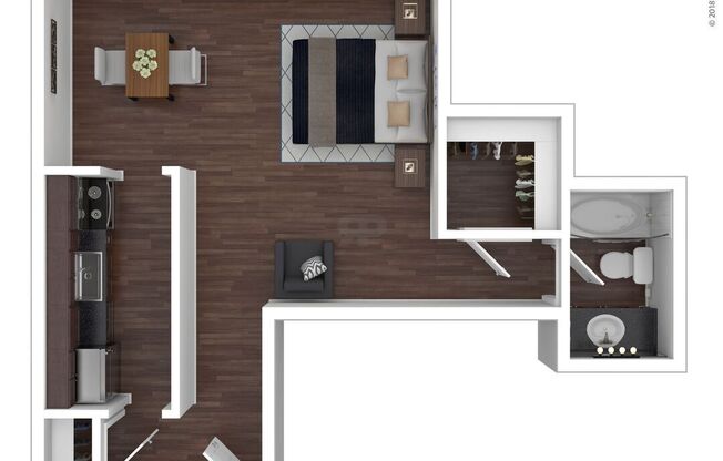 Studio, 1 bath, 420 sqft, $1,133