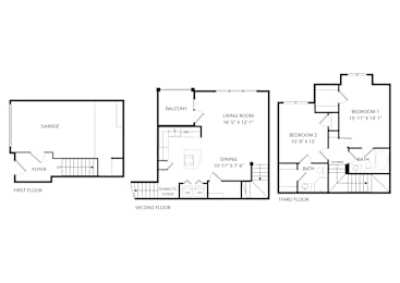 2 beds, 2 baths, 1,211 sqft, $2,085