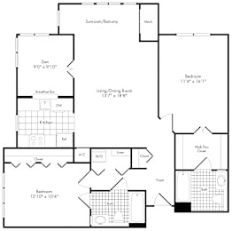 2 beds, 2 baths, 1,168 sqft, $2,855