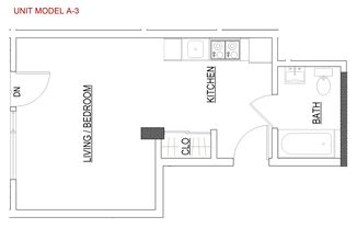 Studio, 1 bath, 390 sqft, $2,195, Unit 345 6th St, Unit 702