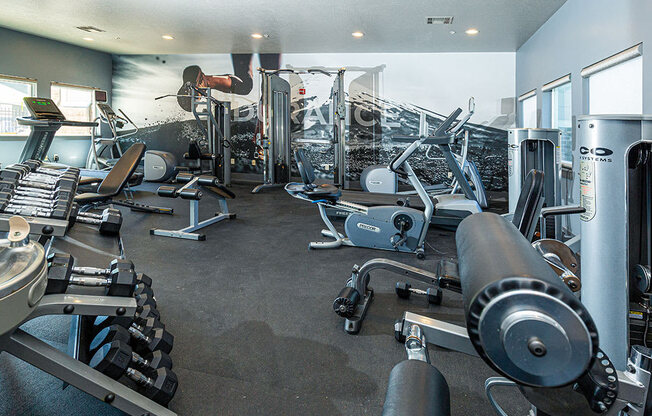 Modern Fitness Center at Four Seasons at Southtowne Apartments, South Jordan, UT, 84095