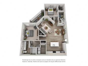 2 beds, 2 baths, 1,223 sqft, $2,167