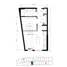 1 bed, 1 bath, 573 sqft, $1,381