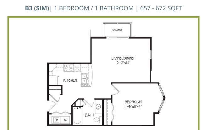 1 bed, 1 bath, 672 sqft, $1,445, Unit 602-213