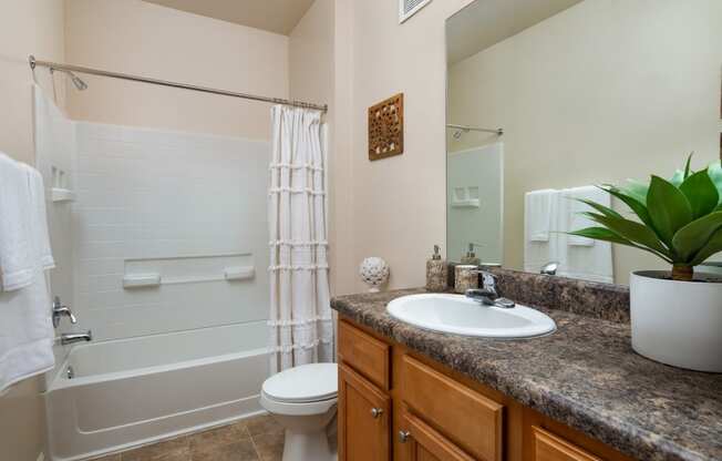 Bathroom with Bathtub at Abberly Crossing Apartment Homes by HHHunt, Ladson, SC