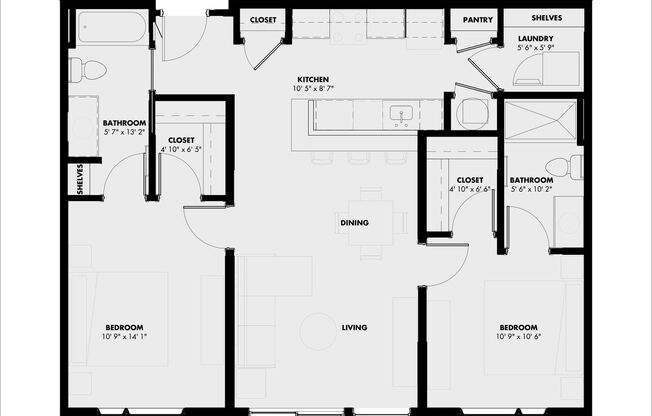 2 beds, 2 baths, 1,005 sqft, $2,240, Unit Unit 418