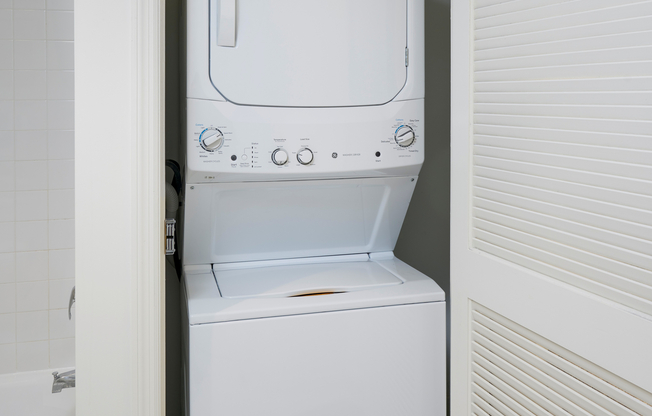 Experience the ultimate convenience with a full-size, in-home washer and dryer right where you need it.