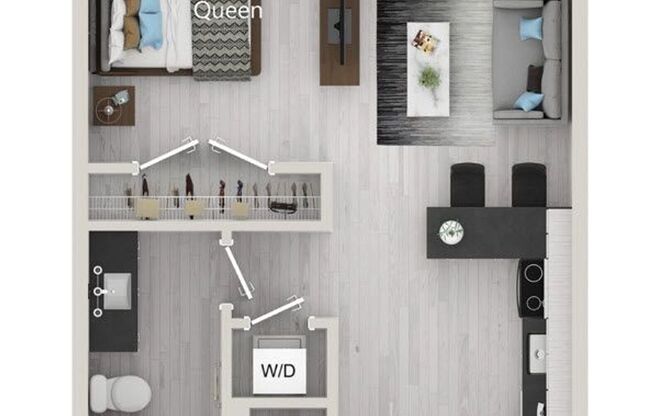 Studio, 1 bath, 553 sqft, $1,575, Unit Unit 1003