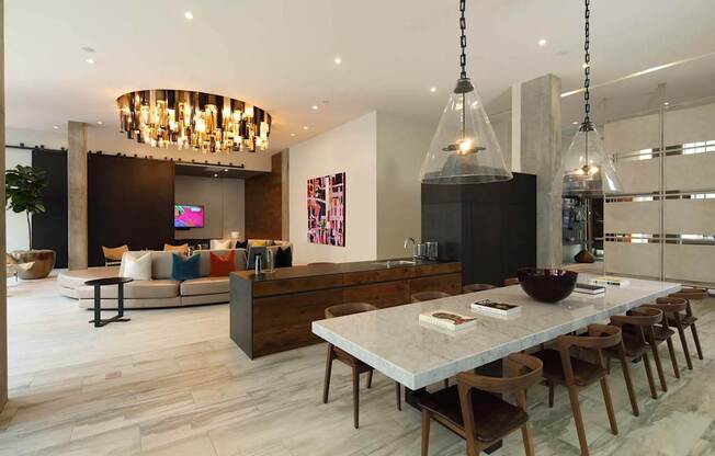 Dining and kitchen at G12, Los Angeles, CA, 90015