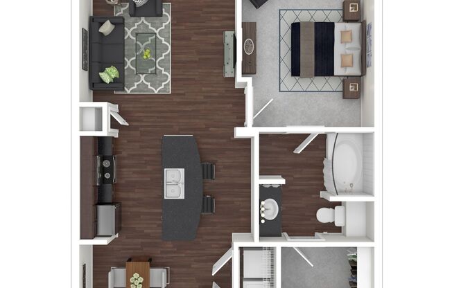 1 bed, 1 bath, 703 sqft, $1,269