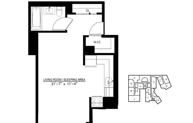 Studio, 1 bath, $3,800, Unit 16H