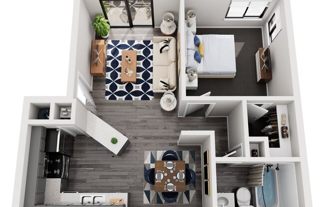 1 bed, 1 bath, 704 sqft, $1,164