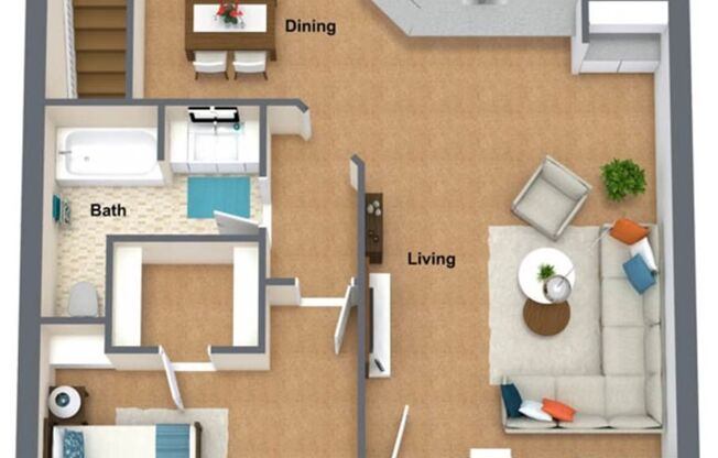 1 bed, 1 bath, 935 sqft, $1,505, Unit 204
