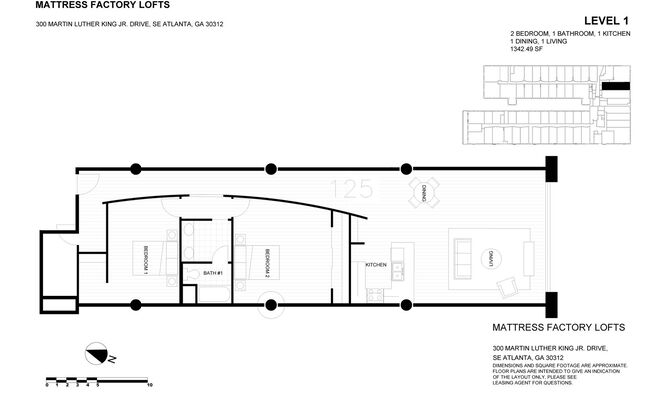 2 beds, 1 bath, 1,342 sqft, $2,395, Unit 125