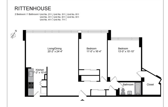 2 beds, 1 bath, 1,000 sqft, $2,805