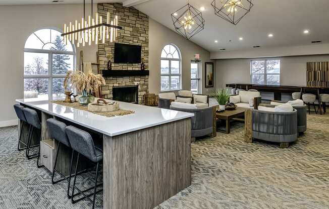 Resident lounge at The Vue in Bellevue, NE