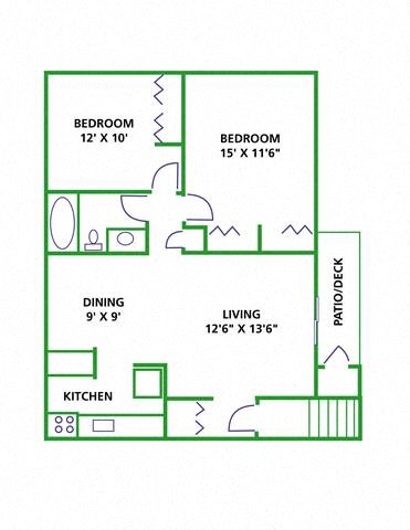 2 beds, 1 bath, 850 sqft, $1,034