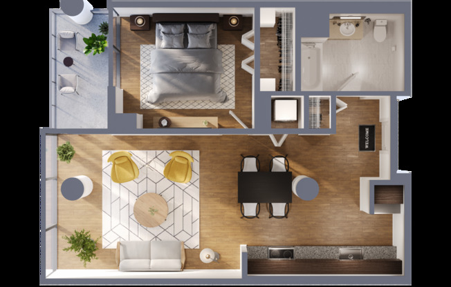 1 bed, 1 bath, 752 sqft, $2,655