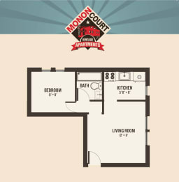 1 bed, 1 bath, 524 sqft, $1,110