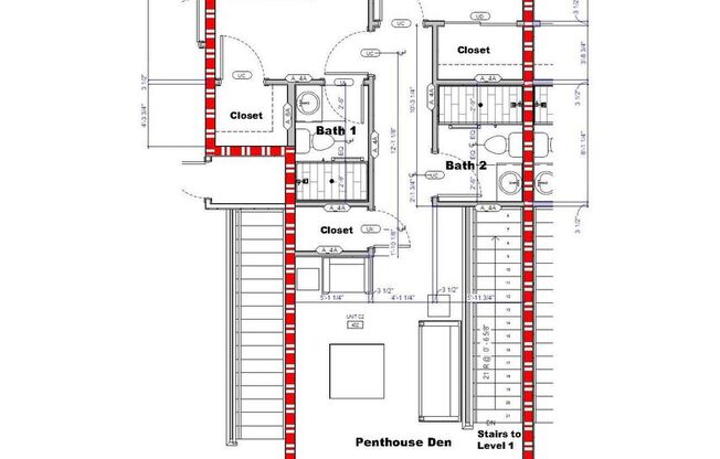 3 beds, 3 baths, 1,574 sqft, $5,310, Unit LVC303 BR1 (Rear Left Penthouse Level 2 w/Ensuite Bath)