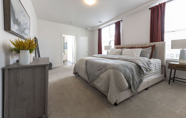 Bedroom at The Whit Apartments, Indianapolis, Indiana