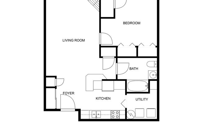 1 bed, 1 bath, 850 sqft, $1,200, Unit Unit 107