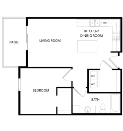 1 bed, 1 bath, 637 sqft, $1,023