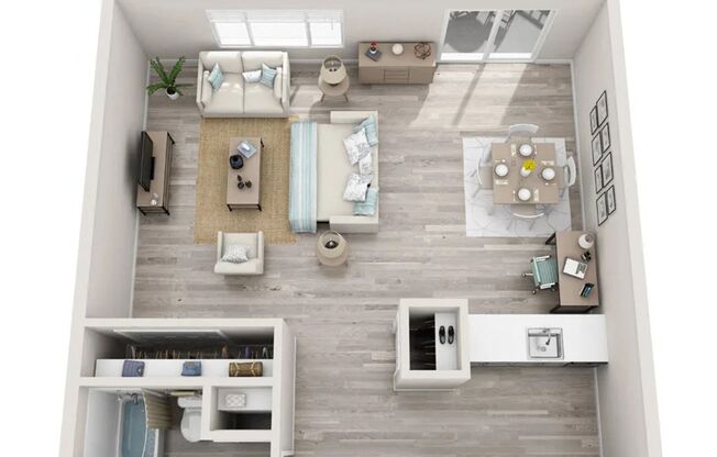 Studio, 1 bath, 445 sqft, $1,310, Unit E208