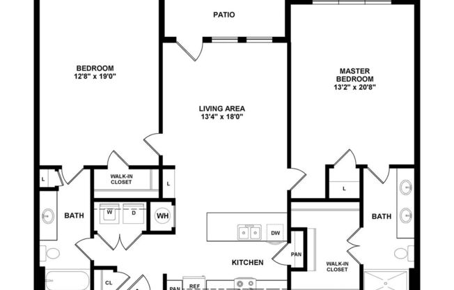 2 beds, 2 baths, 1,284 sqft, $2,212