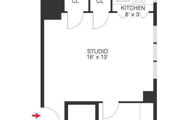 Studio, 1 bath, 350 sqft, $2,850, Unit 7-H