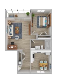 1 bed, 1 bath, 657 sqft, $1,405