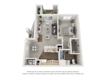 1 bed, 1 bath, 725 sqft, $1,422