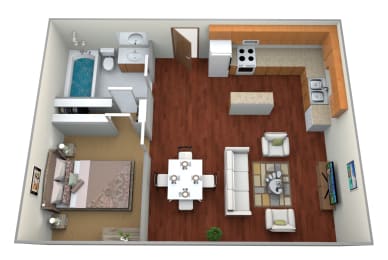 1 bed, 1 bath, 820 sqft, $905