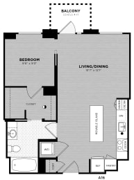 1 bed, 1 bath, 653 sqft, $2,566