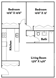 2 beds, 1 bath, 850 sqft, $1,535