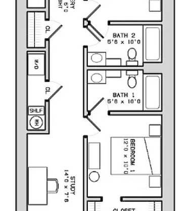 2 beds, 2 baths, 1,370 sqft, $2,750, Unit 302