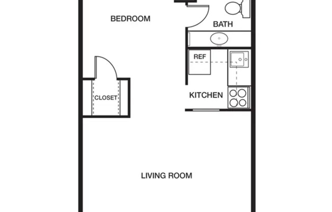 1 bed, 1 bath, 450 sqft, $1,195, Unit 76