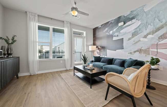 Alton Mill District Apartments in Charlotte, North Carolina Model Living Room