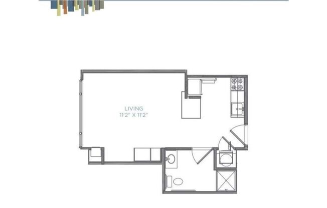 Studio, 1 bath, 424 sqft, $1,414, Unit 417