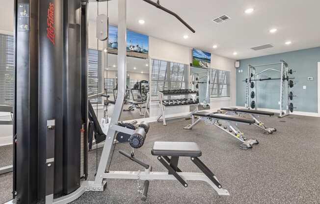 the gym at the preserve at green valley townhomes in green valley va