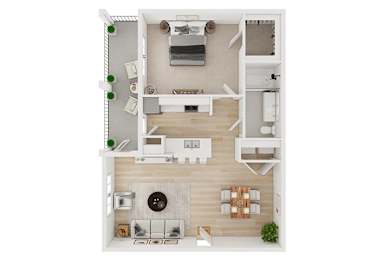 1 bed, 1 bath, 744 sqft, $1,399