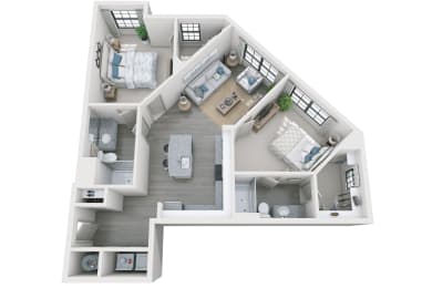 2 beds, 2 baths, 1,070 sqft, $2,345