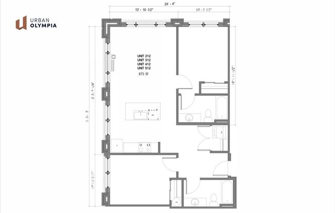 2 beds, 2 baths, 875 sqft, $2,690, Unit 312