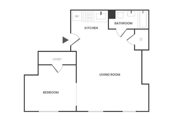 1 bed, 1 bath, $3,000, Unit 2-R